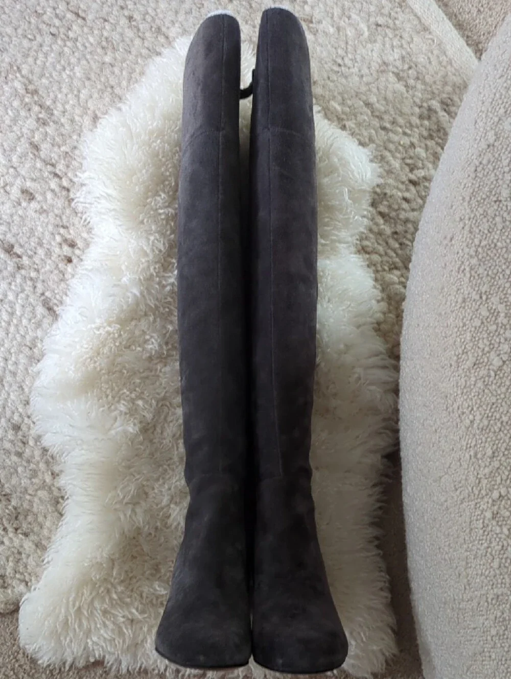 SARTO By Franco Sarto Charcoal Suede Over-the-Knee Block Heel Boots